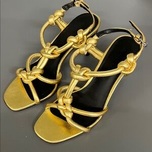 Rebecca Minkoff Gold Knotted Heels